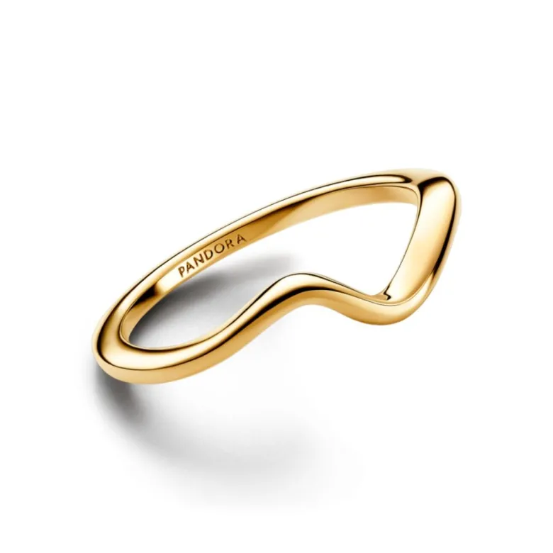Pandora Timeless Polished Wave sormus, keltakullattu, 163095C00