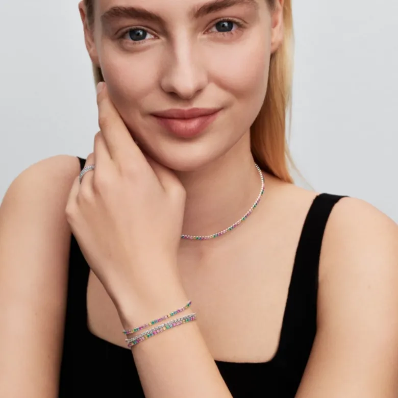 Pandora Timeless Rainbow Tennis rannekoru, hopeaa, 593927C03