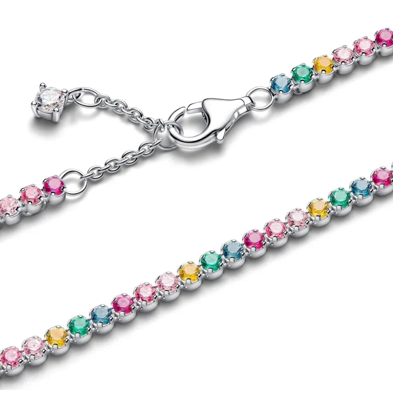 Pandora Timeless Rainbow Tennis rannekoru, hopeaa, 593927C03