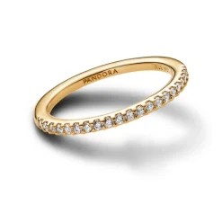 Pandora Timeless Sparkling Band sormus, keltakullattu, 162999C01