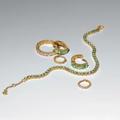 Pandora Timeless Sparkling Green Tennis rannekoru, keltakullattu, 561469C02