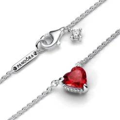 Pandora Timeless Sparkling Heart Halo kaulakoru, hopea, 392542C01-45