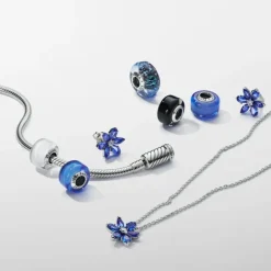 Pandora Timeless Sparkling Herbarium Cluster tappikorvakorut, hopea, 292407C01