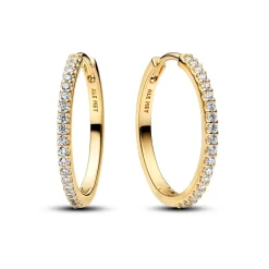 Pandora Timeless Sparkling Hoop rengaskorvakorut, keltakullattu, 264652C01