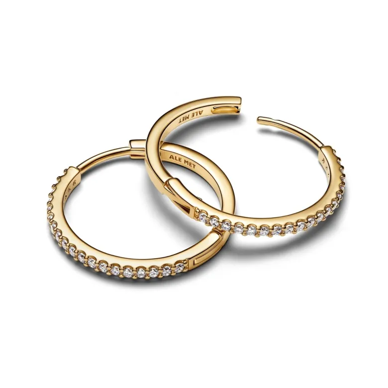 Pandora Timeless Sparkling Hoop rengaskorvakorut, keltakullattu, 264652C01