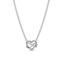 Pandora Timeless Sparkling Infinity Heart Collier kaulakoru, hopea, 392666C01-50