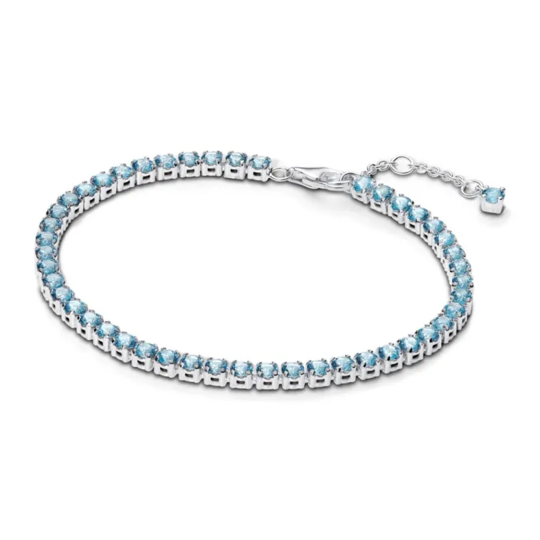 Pandora Timeless Sparkling Light Blue Tennis rannekoru, hopea, 591469C03