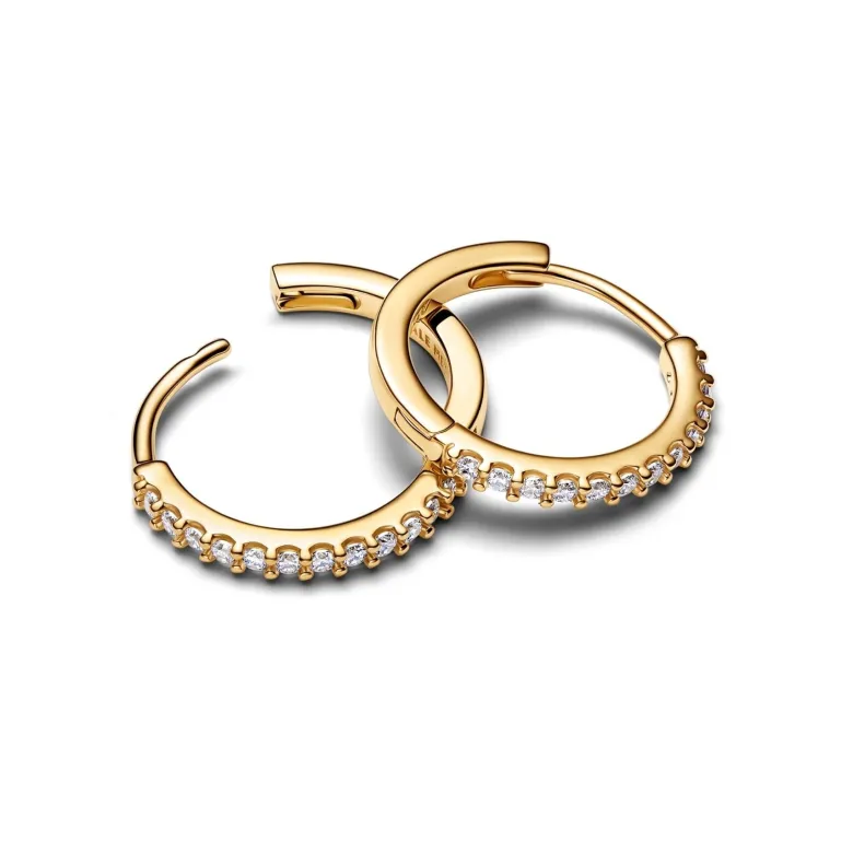 Pandora Timeless Sparkling Mini Hoop rengaskorvakorut, keltakullattu, 264649C01