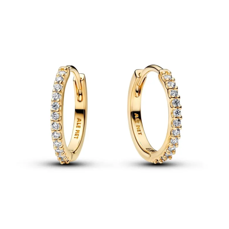 Pandora Timeless Sparkling Mini Hoop rengaskorvakorut, keltakullattu, 264649C01