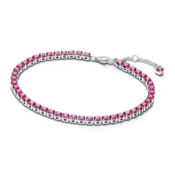 Pandora Timeless Sparkling Pink Tennis rannekoru, hopea, 591469C04