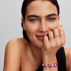 Pandora Timeless Sparkling Pink Band sormus, hopea, 192999C02