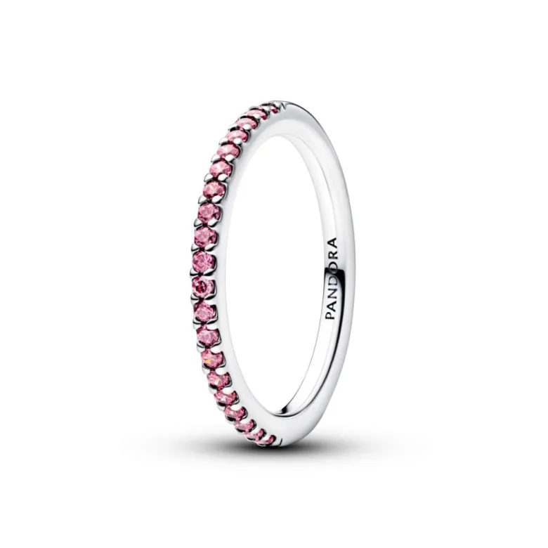 Pandora Timeless Sparkling Pink Band sormus, hopea, 192999C02