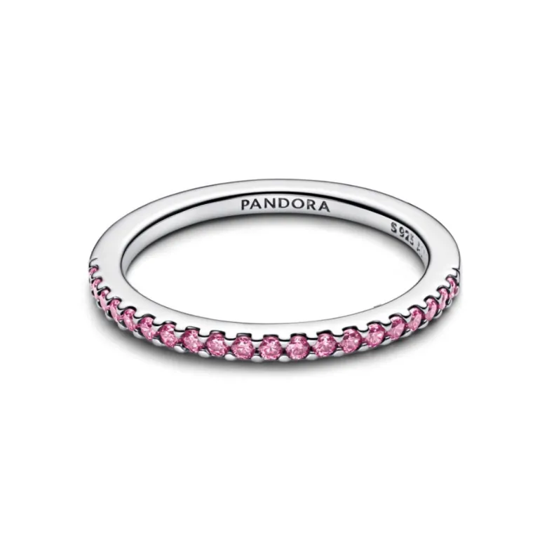 Pandora Timeless Sparkling Pink Band sormus, hopea, 192999C02