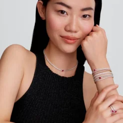Pandora Timeless Sparkling Rose Tennis rannekoru, ruusukullattu, 581469C01