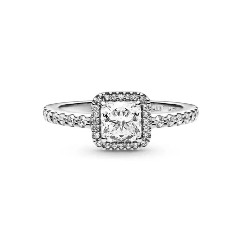 Pandora Timeless Square Sparkle Halo sormus, hopea, 198863C01