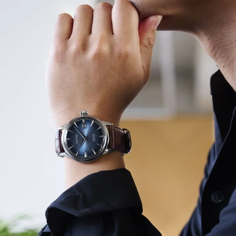 Seiko Presage Cocktail Time Midnight Blue Moon rannekello, SRPK15J1