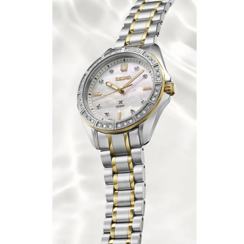 Seiko Prospex Sea Marine Sports rannekello timanteilla ja helmiäistaululla, SUR622J1
