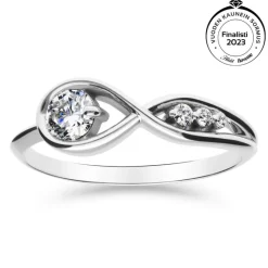 Silván Aina timanttisormus 0,46ct, valkokultaa, Silván vihkisormukset