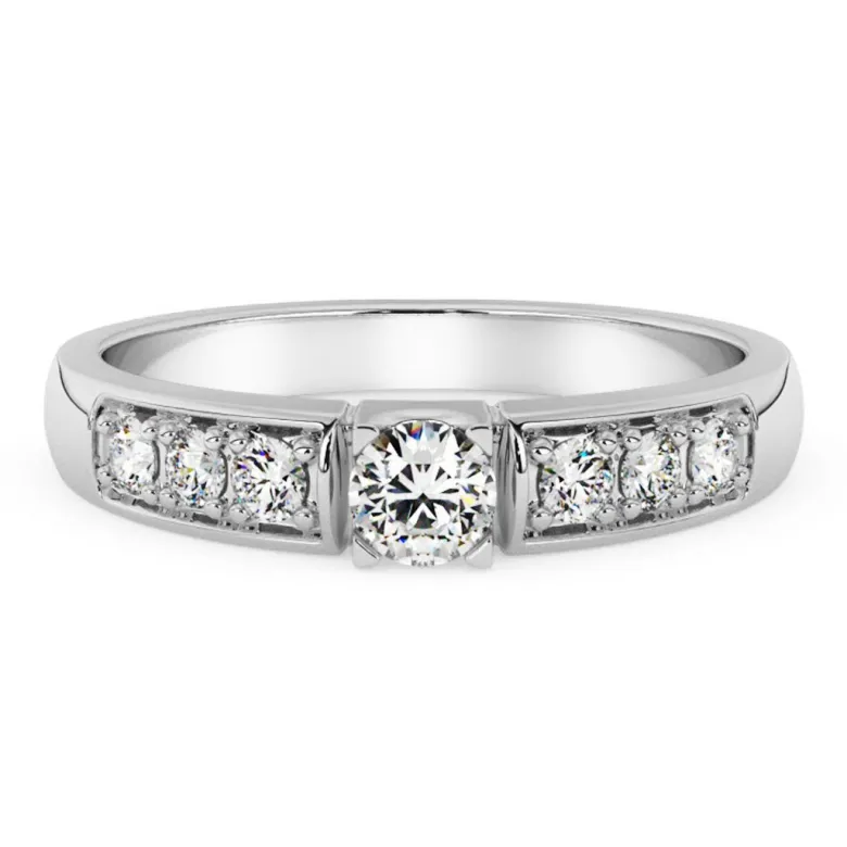 Silván Ariel timanttisormus 0,14ct, valkokultaa, Silván vihkisormukset