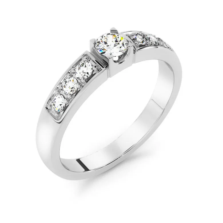 Silván Ariel timanttisormus 0,14ct, valkokultaa, Silván vihkisormukset