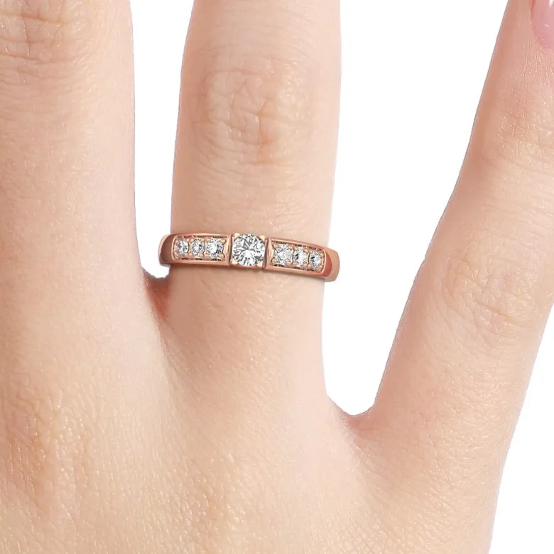 Silván Ariel timanttisormus 0,14ct, rosekultaa, Silván vihkisormukset