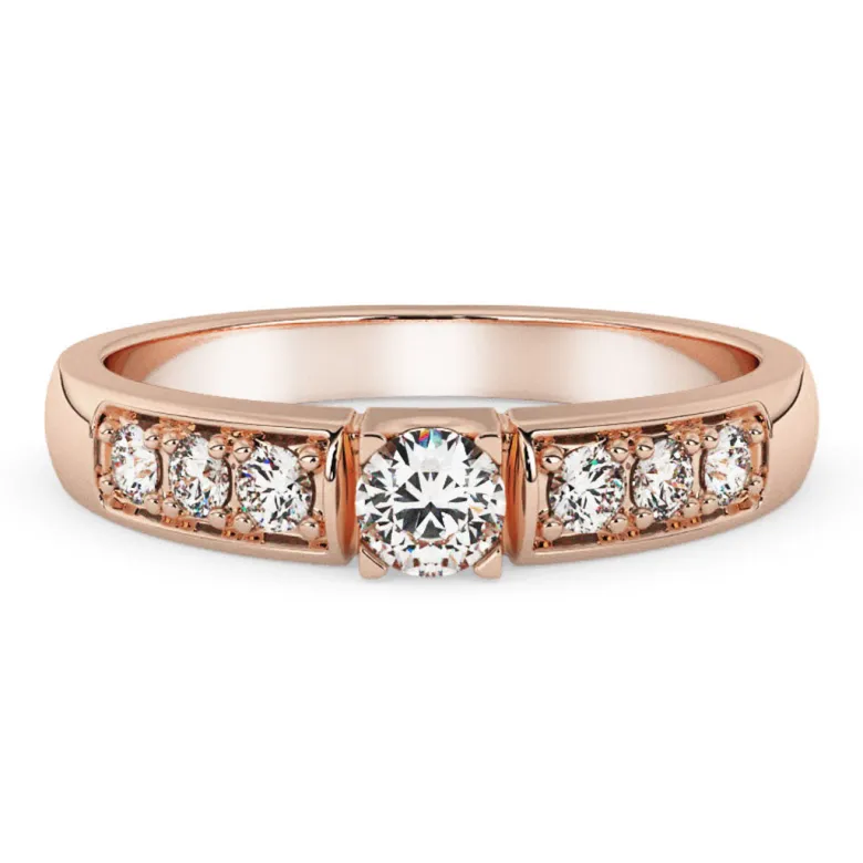 Silván Ariel timanttisormus 0,14ct, rosekultaa, Silván vihkisormukset
