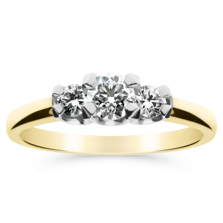 Silván Charlotte timanttisormus 0,50ct, valko- ja keltakultaa, Silván vihkisormukset