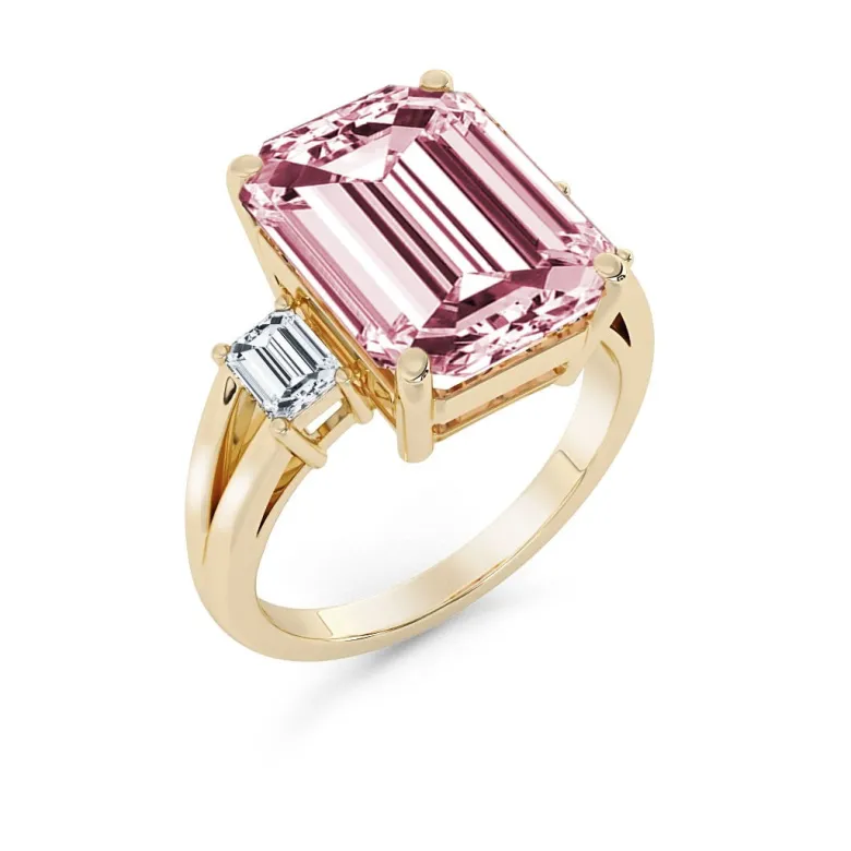 Silván Charlotte timanttisormus 4,38ct morganiitilla ja 0,60ct timanteilla, 18K keltakultaa, Silván vihkisormukset