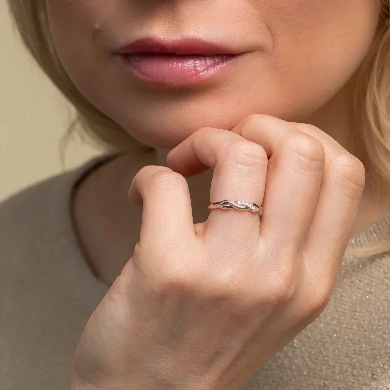 Silván Henrietta timanttisormus 0,05ct, rosekultaa, Silván vihkisormukset