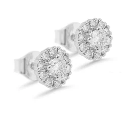 Silván Lauriel halokorvakorut 0,46ct, valkokultaa, Silván timanttikorut