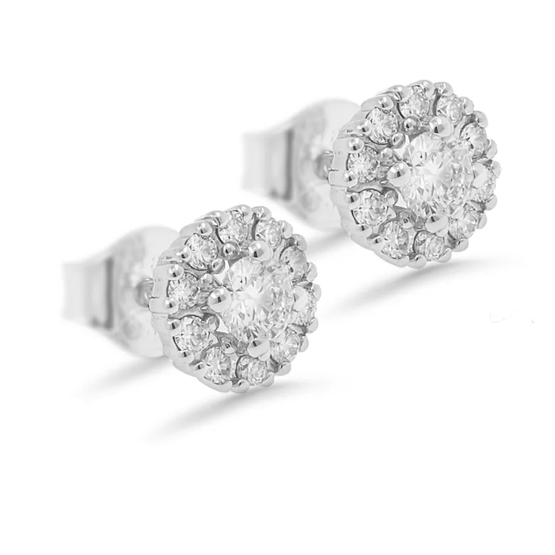 Silván Lauriel halokorvakorut 0,46ct, valkokultaa, Silván timanttikorut