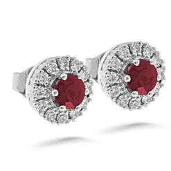 Silván Lauriel timanttikorvakorut rubiineilla, 0,48ct, valkokultaa, Silván timanttikorut