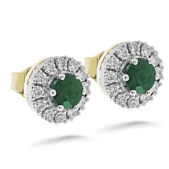 Silván Lauriel timanttikorvakorut smaragdeilla, 0,48ct, kelta- ja valkokultaa, Silván timanttikorut
