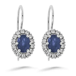 Silván Lauriel timanttikorvakorut safiireilla, 0,56ct, valkokultaa, Silván timanttikorut