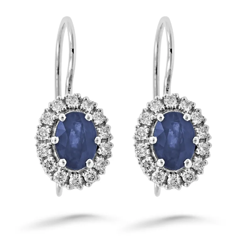 Silván Lauriel timanttikorvakorut safiireilla, 0,56ct, valkokultaa, Silván timanttikorut