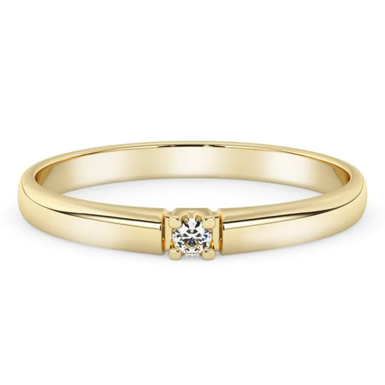 Silván Marie timanttisormus 0,02ct, keltakultaa, Silván vihkisormukset
