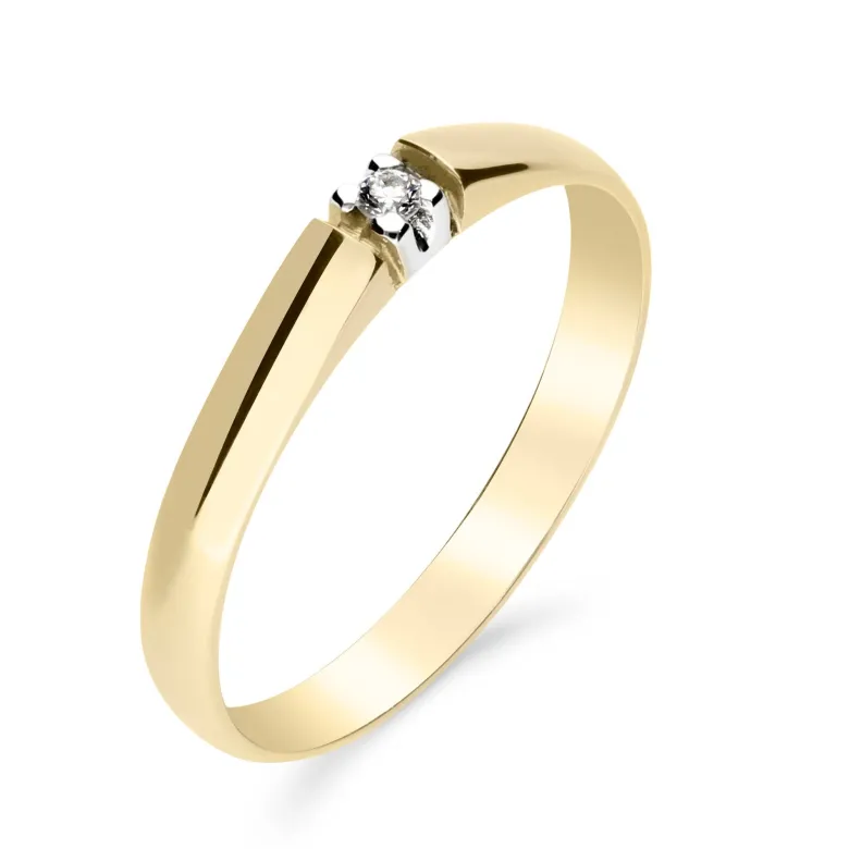Silván Marie timanttisormus 0,02ct, keltakultaa, Silván vihkisormukset
