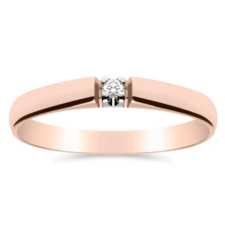 Silván Marie timanttisormus 0,02ct, rosekultaa, Silván vihkisormukset