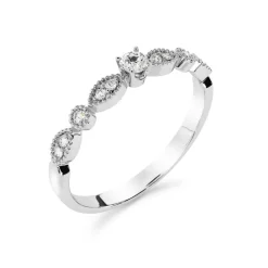 Silván Mimosa timanttisormus 0,18ct, valkokultaa, Silván vihkisormukset