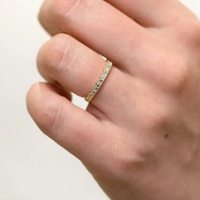 Silván Mimosa timanttisormus 0,08ct, keltakultaa, Silván vihkisormukset