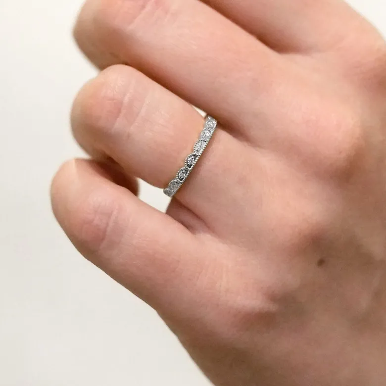 Silván Mimosa timanttisormus 0,08ct, valkokultaa, Silván vihkisormukset