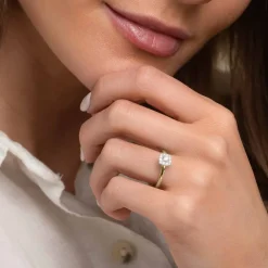Silván Rosalie halosormus 0,23ct, keltakultaa, Silván vihkisormukset