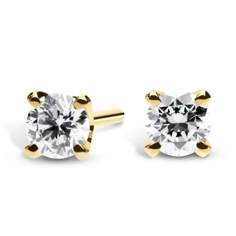 Silván Solitaire timanttikorvakorut 0,40ct, keltakultaa, Silván timanttikorut