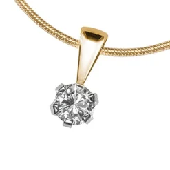 Silván Solitaire timanttiriipus 0,05ct, keltakultaa, Silván timanttikorut