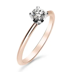 Silván Solitaire timanttisormus 0,30ct, valko- ja rosekultaa, Silván vihkisormukset