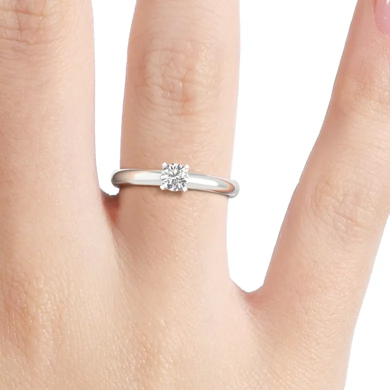 Silván Solitaire timanttisormus 0,30ct, valkokultaa, Silván vihkisormukset