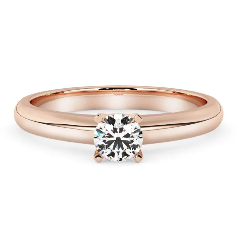 Silván Solitaire timanttisormus 0,30ct, rosekultaa, Silván vihkisormukset