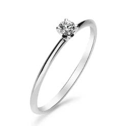 Silván Solitaire timanttisormus 0,10ct, valkokultaa, Silván vihkisormukset