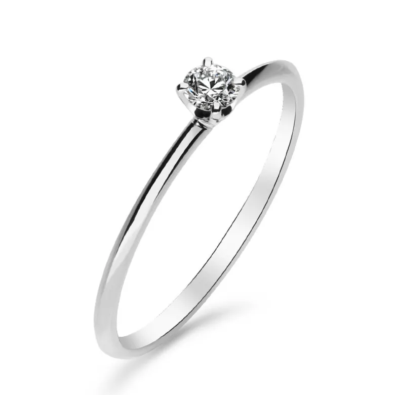Silván Solitaire timanttisormus 0,10ct, valkokultaa, Silván vihkisormukset