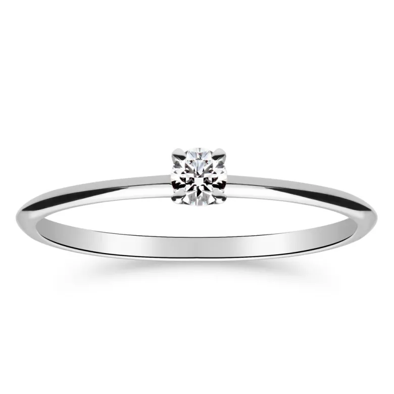 Silván Solitaire timanttisormus 0,10ct, valkokultaa, Silván vihkisormukset